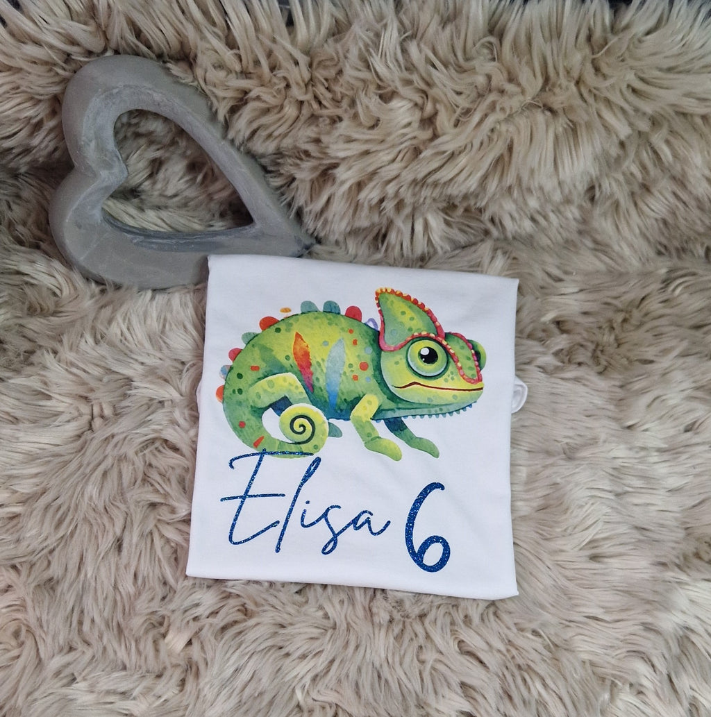 Farbenfrohes Kinder T-Shirt - Chamäleon