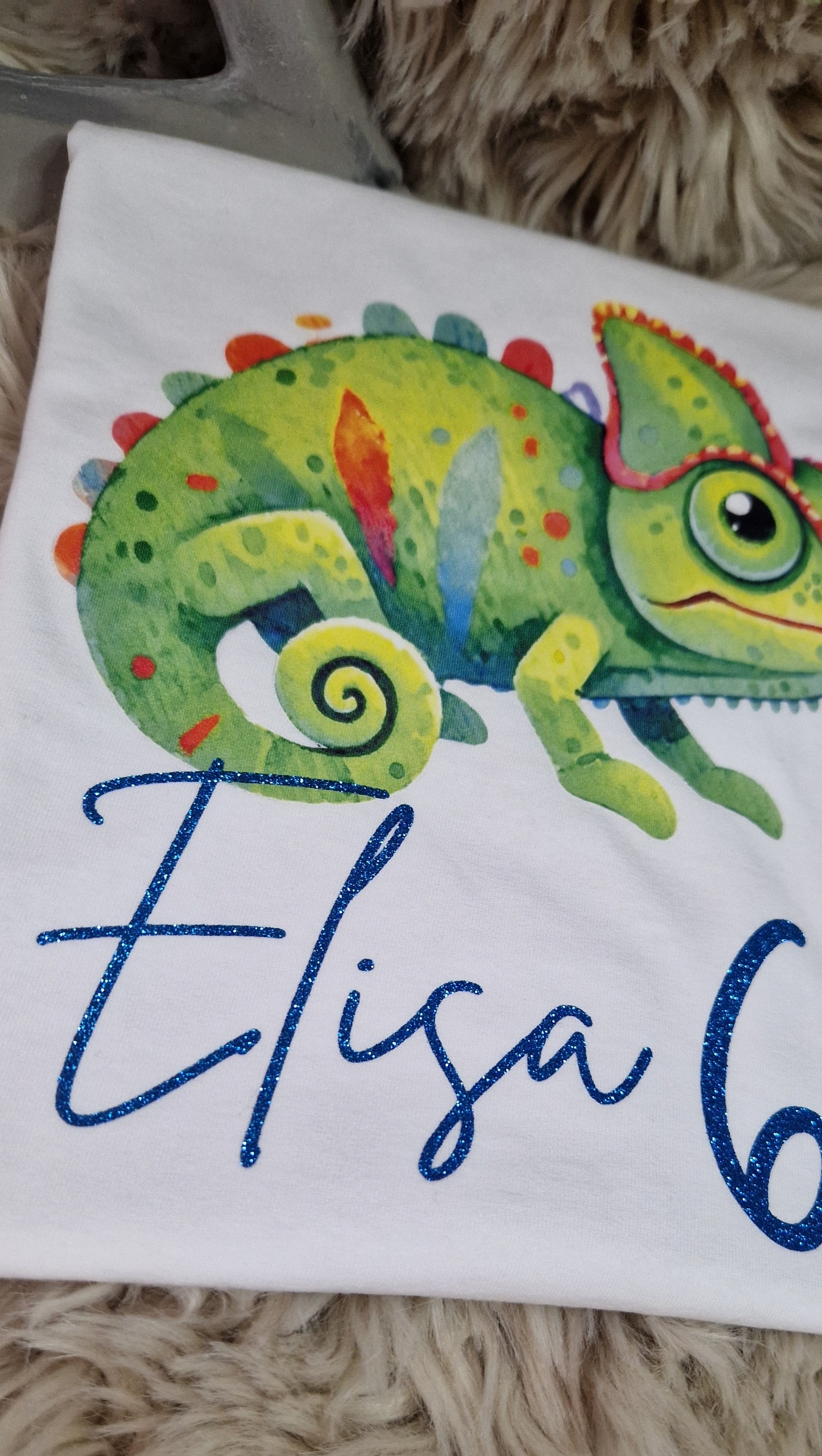 Farbenfrohes Kinder T-Shirt - Chamäleon