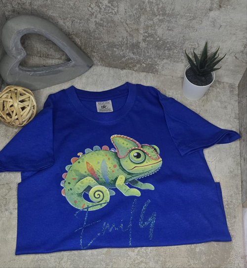 Farbenfrohes Kinder T-Shirt - Chamäleon
