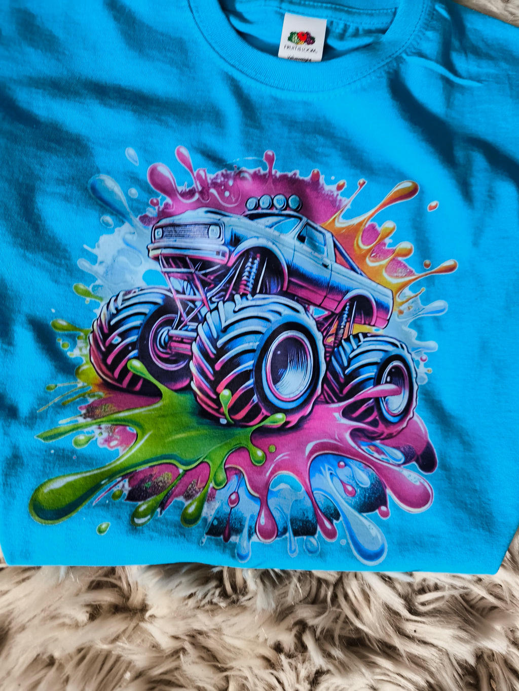 🎨 Farbenfrohes Kinder T-Shirt Monstertruck – 100% Baumwolle, nachhaltig &bequem