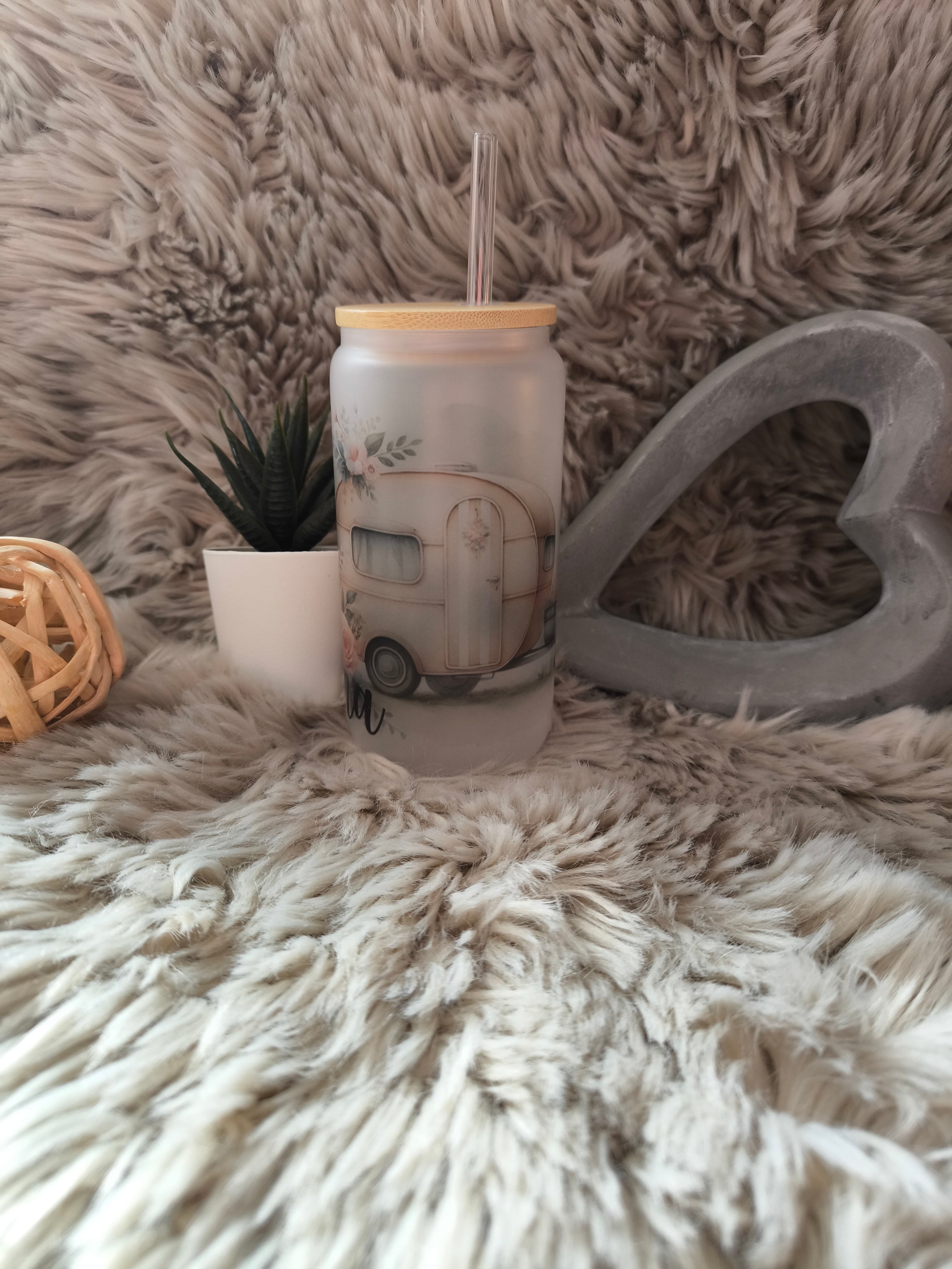 🌞 Großer Sommer-SALE!  Personalisierbares Sommerglas mit Bambusdeckel & Glasstrohhalm – jetzt nur 15,90 € statt 19,90 €!