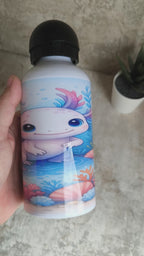 🥤 Personalisierte Edelstahl-Trinkflasche 500 ml – mit Sportverschluss Axolotl