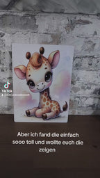 Aluminium Fototafel Giraffe