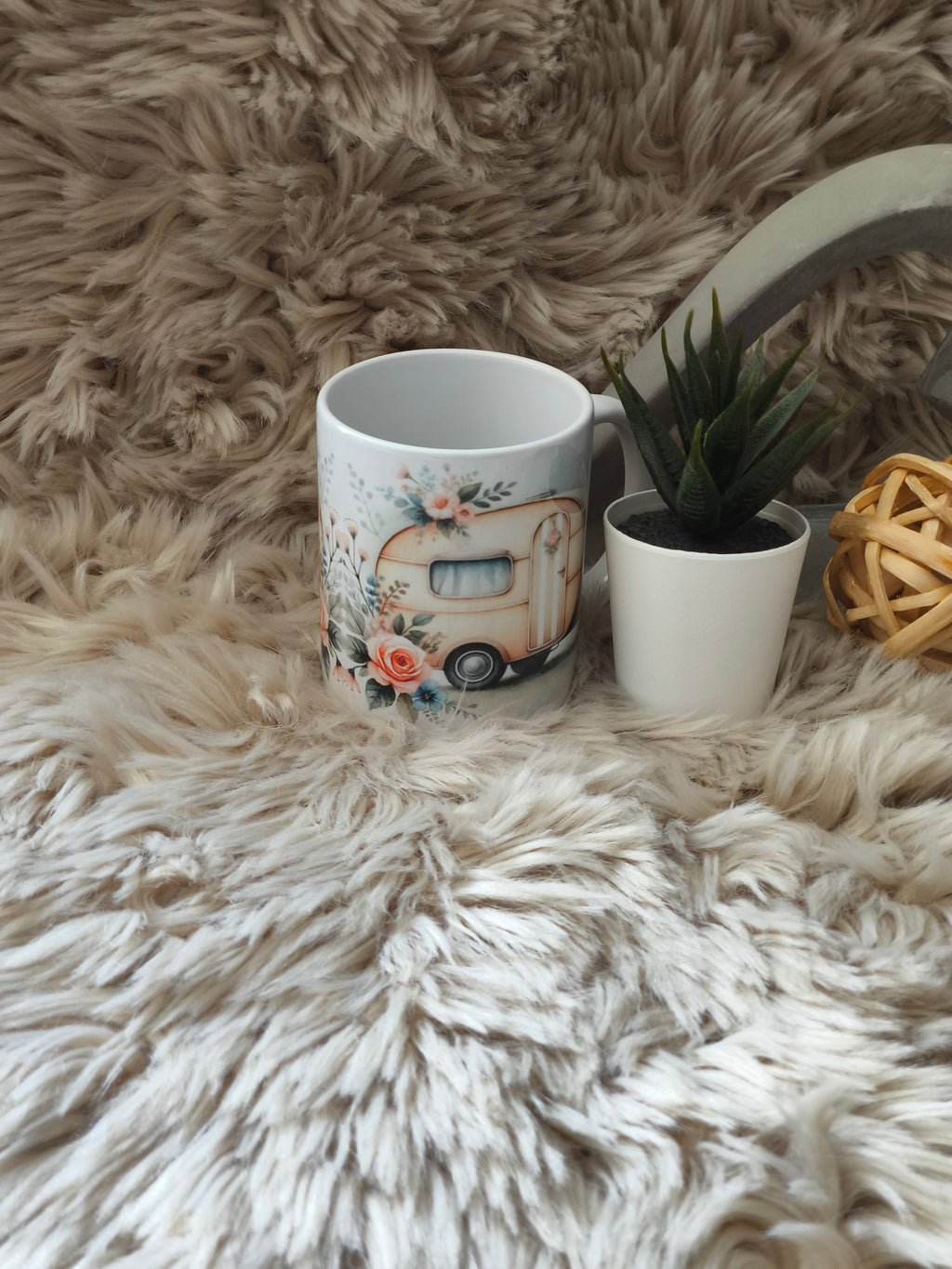 Tasse - Camper mit Blumen