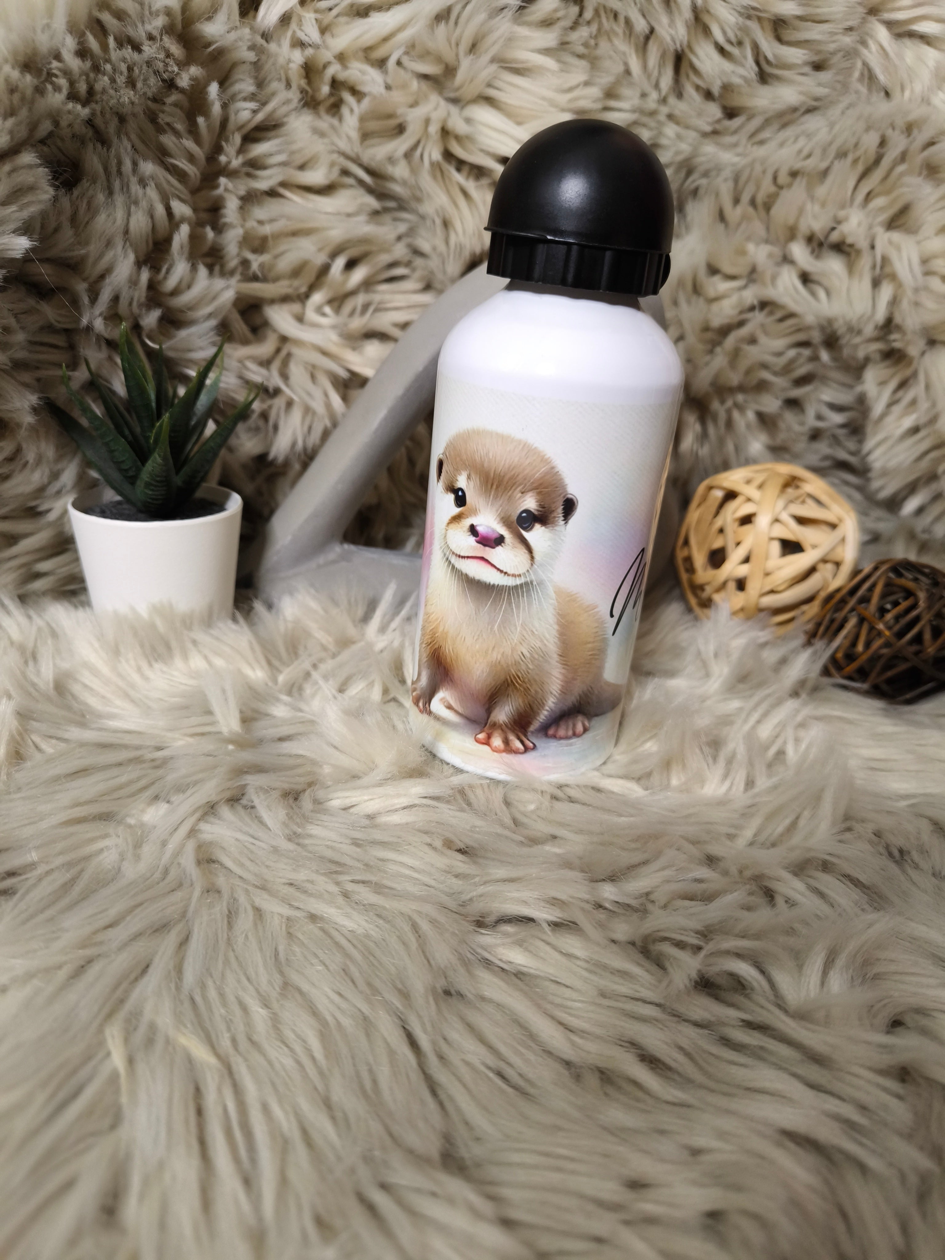🥤 Personalisierte Edelstahl-Trinkflasche 500 ml – mit Sportverschluss - Otter