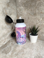 🥤 Personalisierte Edelstahl-Trinkflasche 500 ml – mit Sportverschluss Einhornfamilie