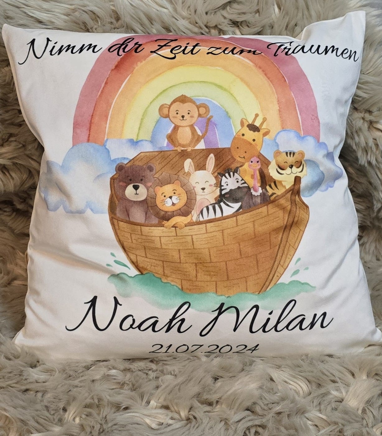 Kuschelkissen - zur Taufe Noah