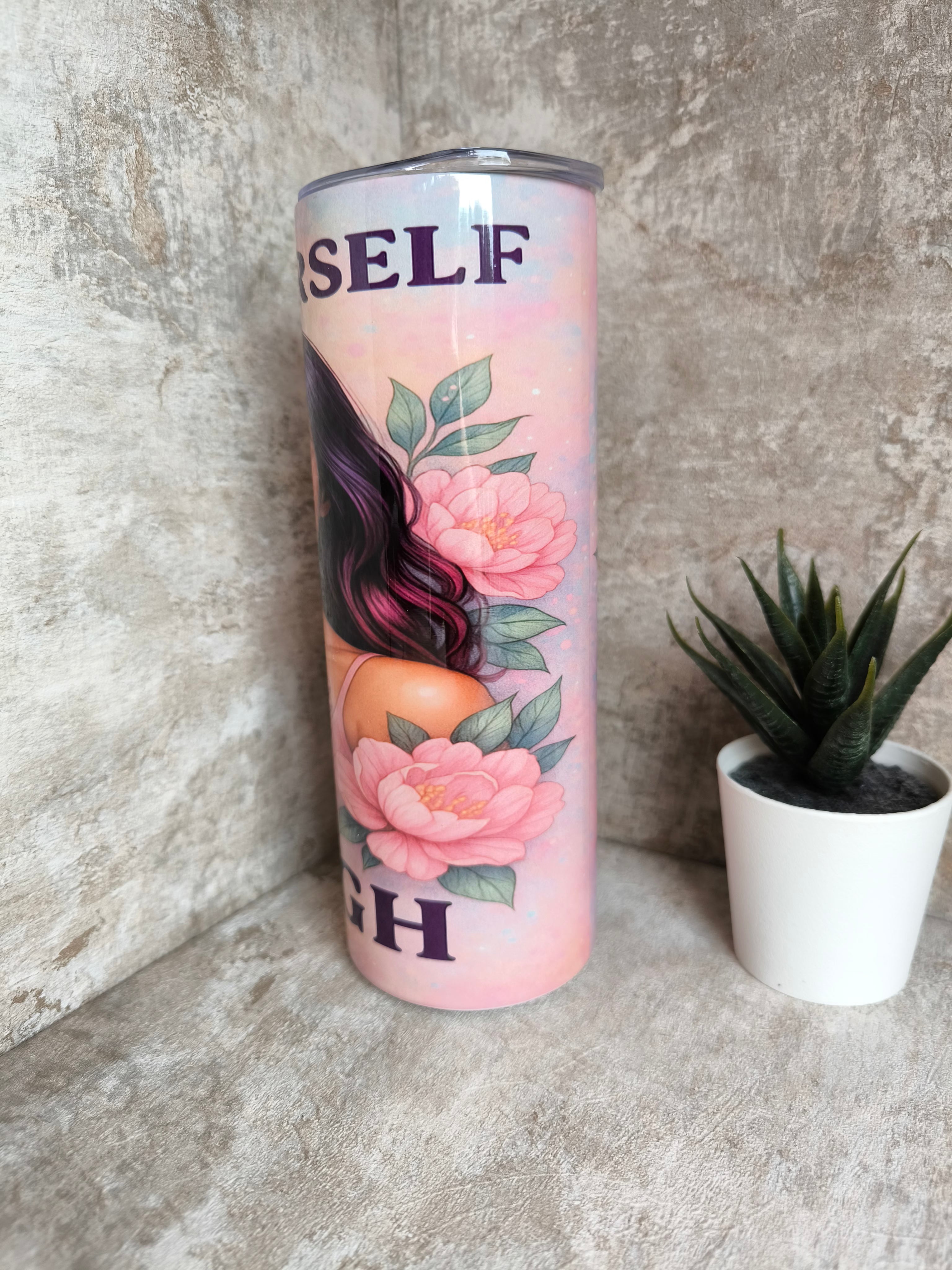 Thermobecher mit Strohhalm Yourself – personalisierbar, sublimationsfähig, lebensmittelecht